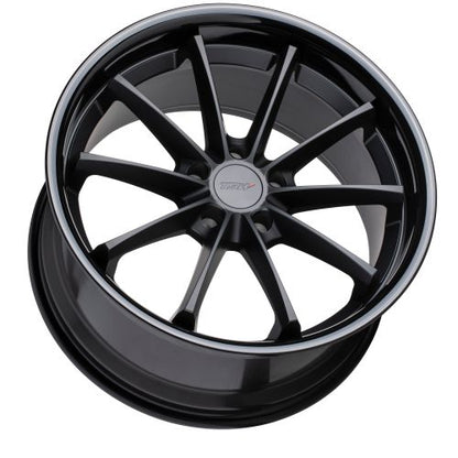 18x9.5 TSW SWEEP MATTE BLACK W/ GLOSS BLACK LIP Wheel 5x120 (40mm)