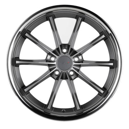 20x10 TSW SWEEP GLOSS GUNMETAL W/ STAINLESS LIP Wheel 5x112 (40mm)