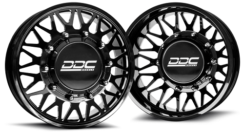 22x8.25 DDC Mesh Black Milled 11-UP GM FORGED DUALLY Wheels 8x210 Set of 6