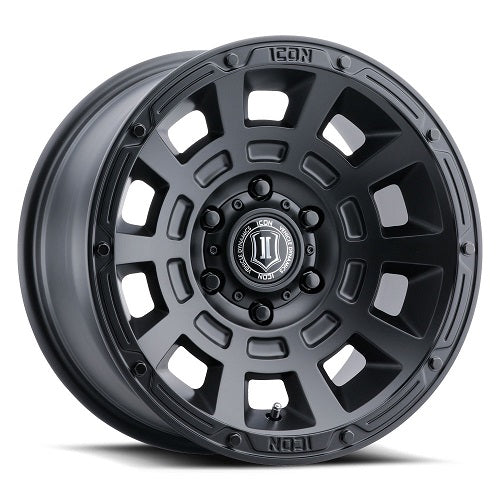 17x8.5 Icon Alloys Thrust Satin Black Wheel 6x5.5 (0mm)
