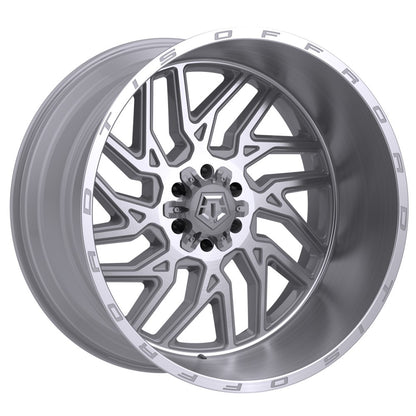 22x12 TIS 544BSM Brushed Silver & Milled Wheel 8x170 (-44mm)