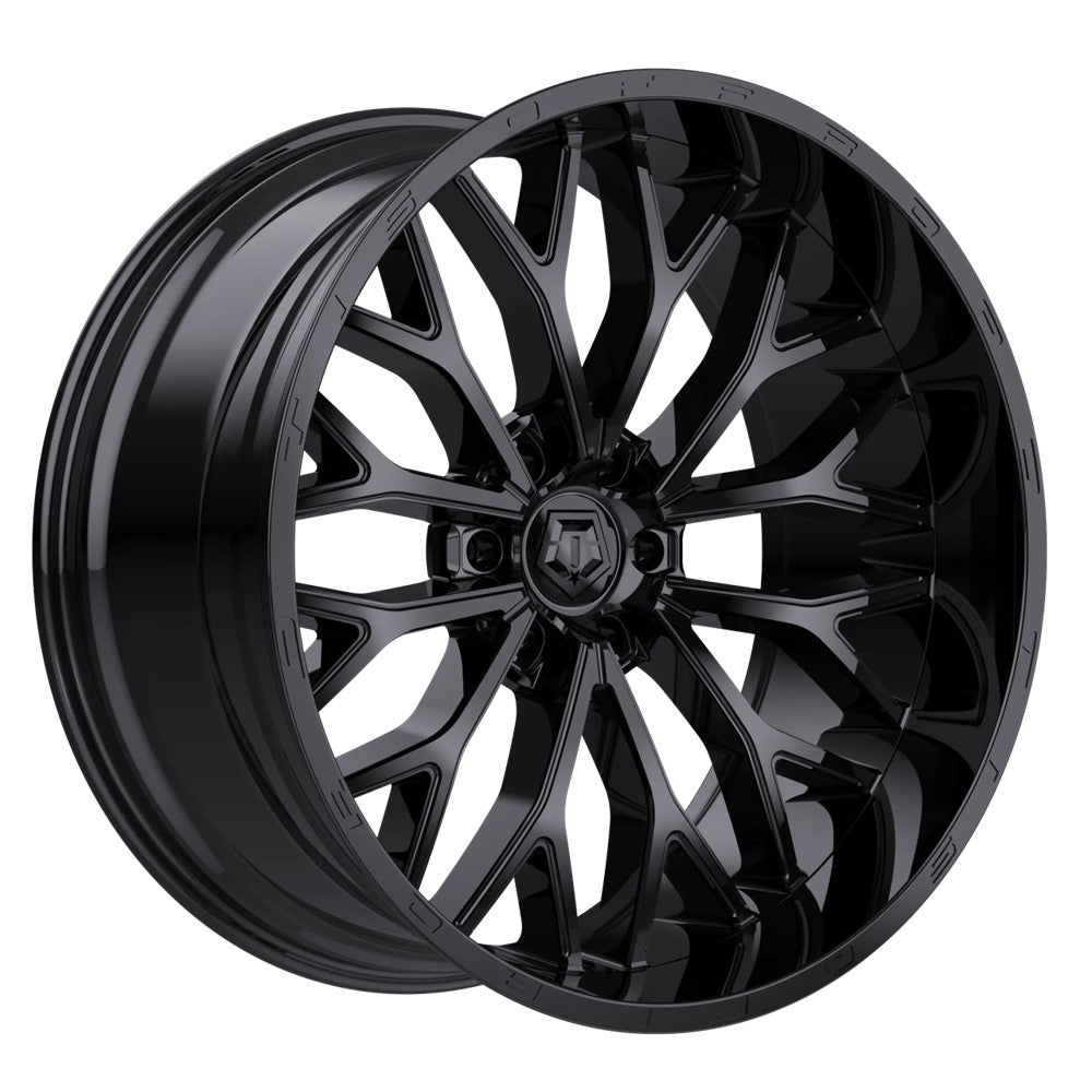 24x12 TIS 565B Gloss Black & Painted Lip logo Wheel 6x135 (-44mm)