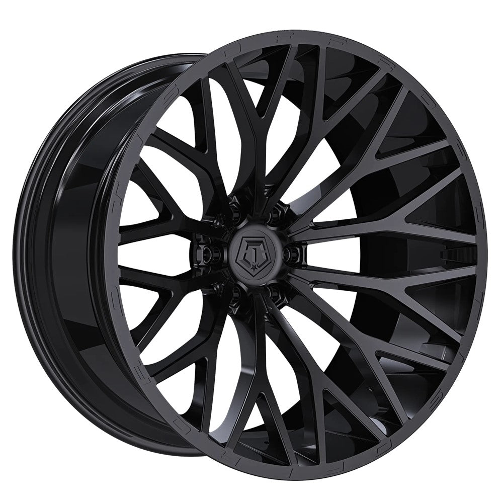 20x10 TIS 566B Gloss Black & Painted Lip Logo Wheel 8x180 (-24mm)
