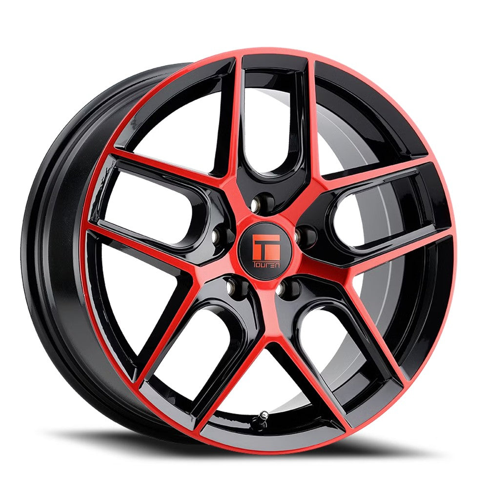 17x8 Touren TR79 Gloss Black / Red Tint Wheel 5x4.5 (35mm)