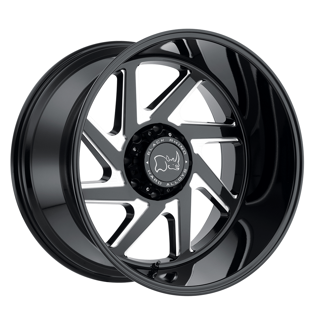 20x12 Black Rhino SWERVE GLOSS BLACK W/ DOUBLE MILLED SPOKES Wheel 5x5 (-44mm)