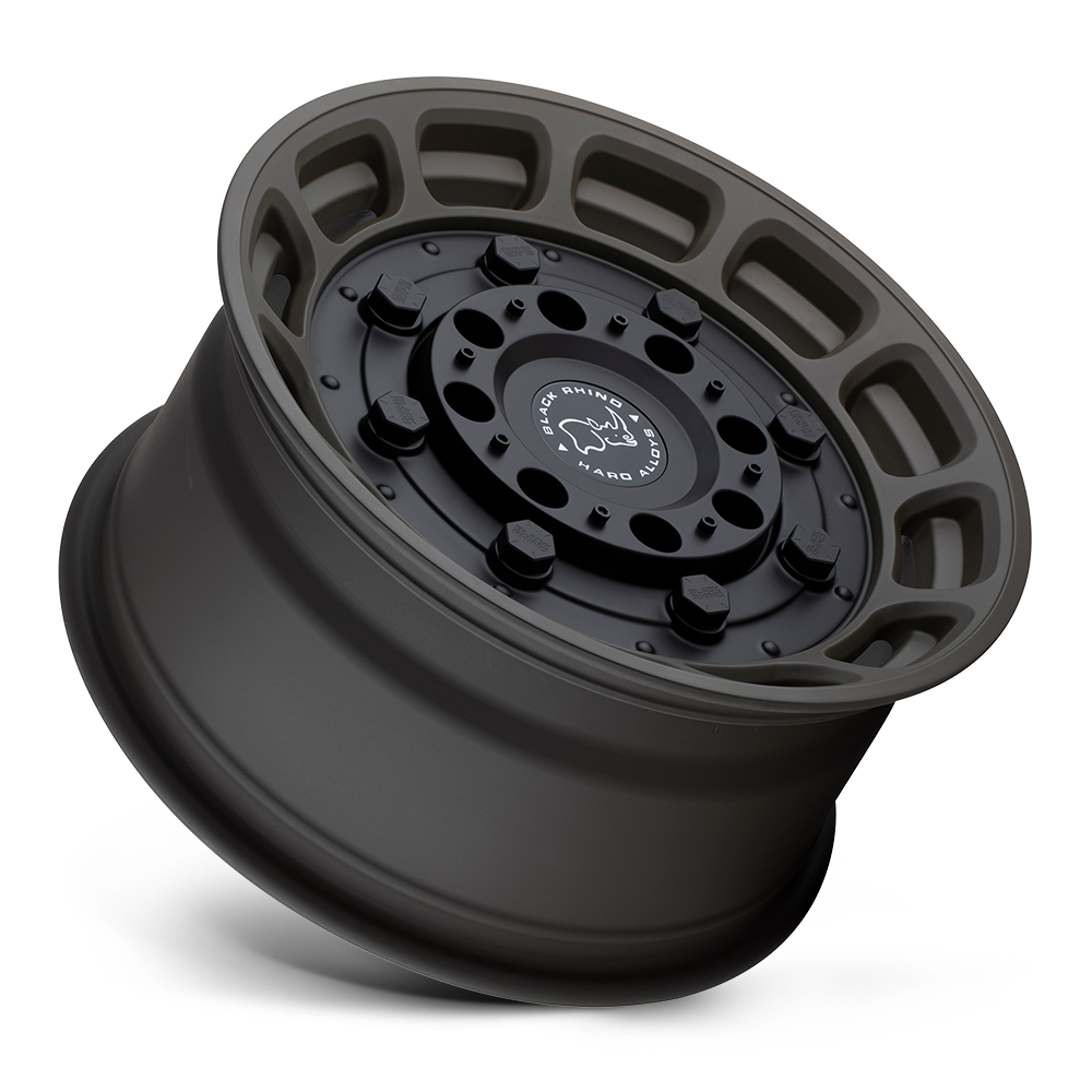 20x9.5 Black Rhino Warthog Matte Olive Dab Green Black Center Wheel 5x5 (-18mm)