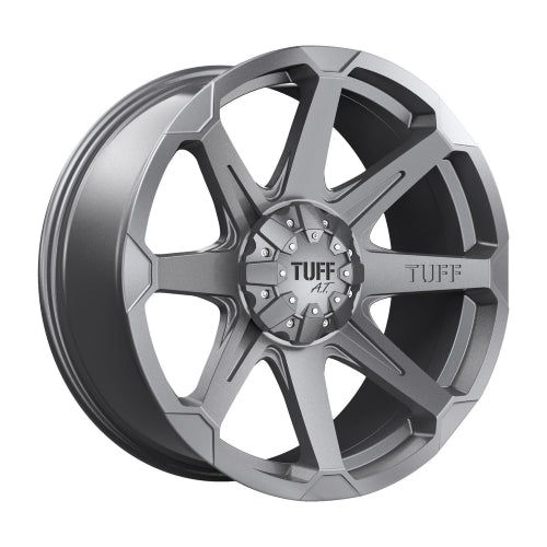 17x8 Tuff T01 FLAT GUNMETAL Wheel 6x5.5 (-13mm)