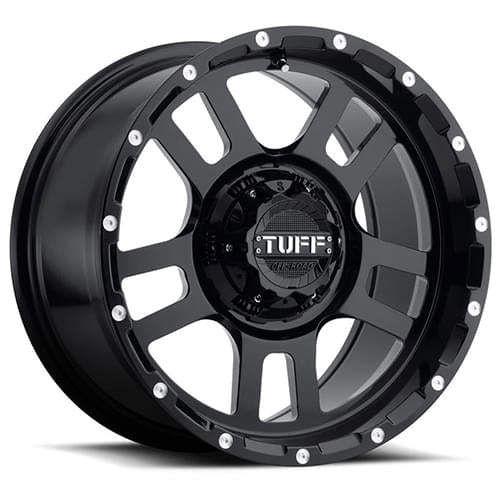 17x9 Tuff T19 GLOSS BLACK W/ MILLED DIMPLES Wheel 6x5.5 (10mm)
