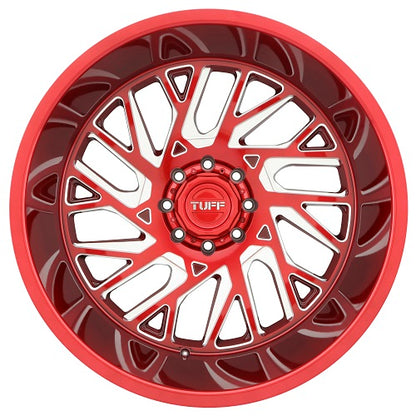 26x14 Tuff T4B Candy Red/Milled DIRECTIONAL Right Wheel 5x5 (-72mm)
