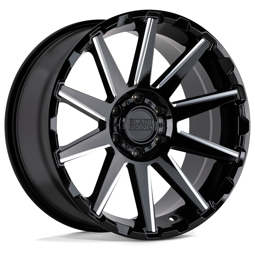 18x9.5 Black Rhino TYPHOON GLOSS BLACK W/ MILLED SPOKES Wheel 6x135 (12mm)