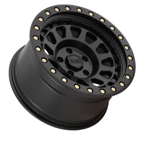 22x10 Tuff T16 SATIN BLACK W/ MACHINED BEADLOCK Wheel 5x5 (-19mm)