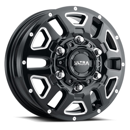 16x6.5 Ultra 003BM Hunter AWD Van Gloss Black Milled Accents Wheel 6x180 (90mm)