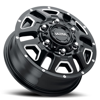 16x6.5 Ultra 003BM Hunter AWD Van Gloss Black Milled Accents Wheel 6x180 (90mm)