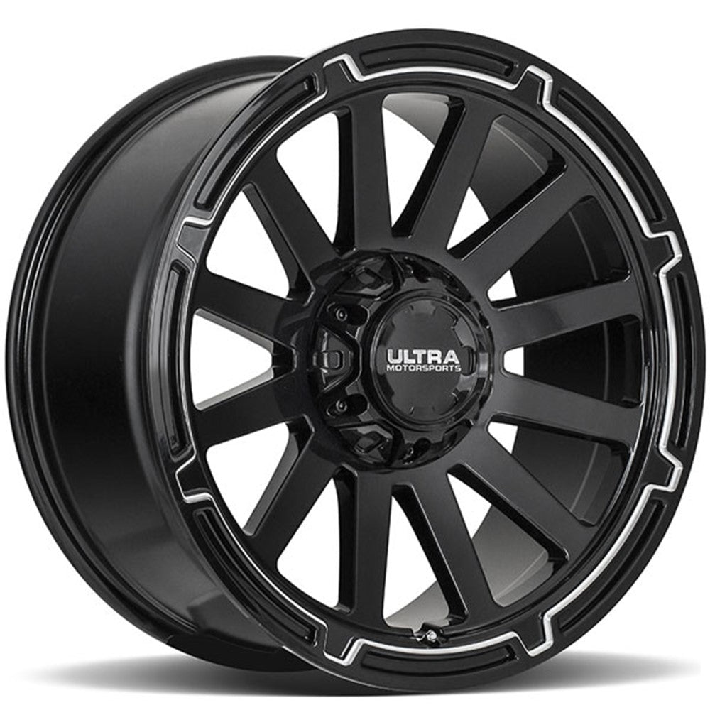 17x9 Ultra 218BM Phantasm Gloss Black & Milled Wheel 5x5/5x5.5 (12mm)
