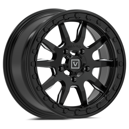 15x7 Valor Offroad V15 Milled Satin Black BEADLOCK UTV Wheel 5x4.5 (45mm)
