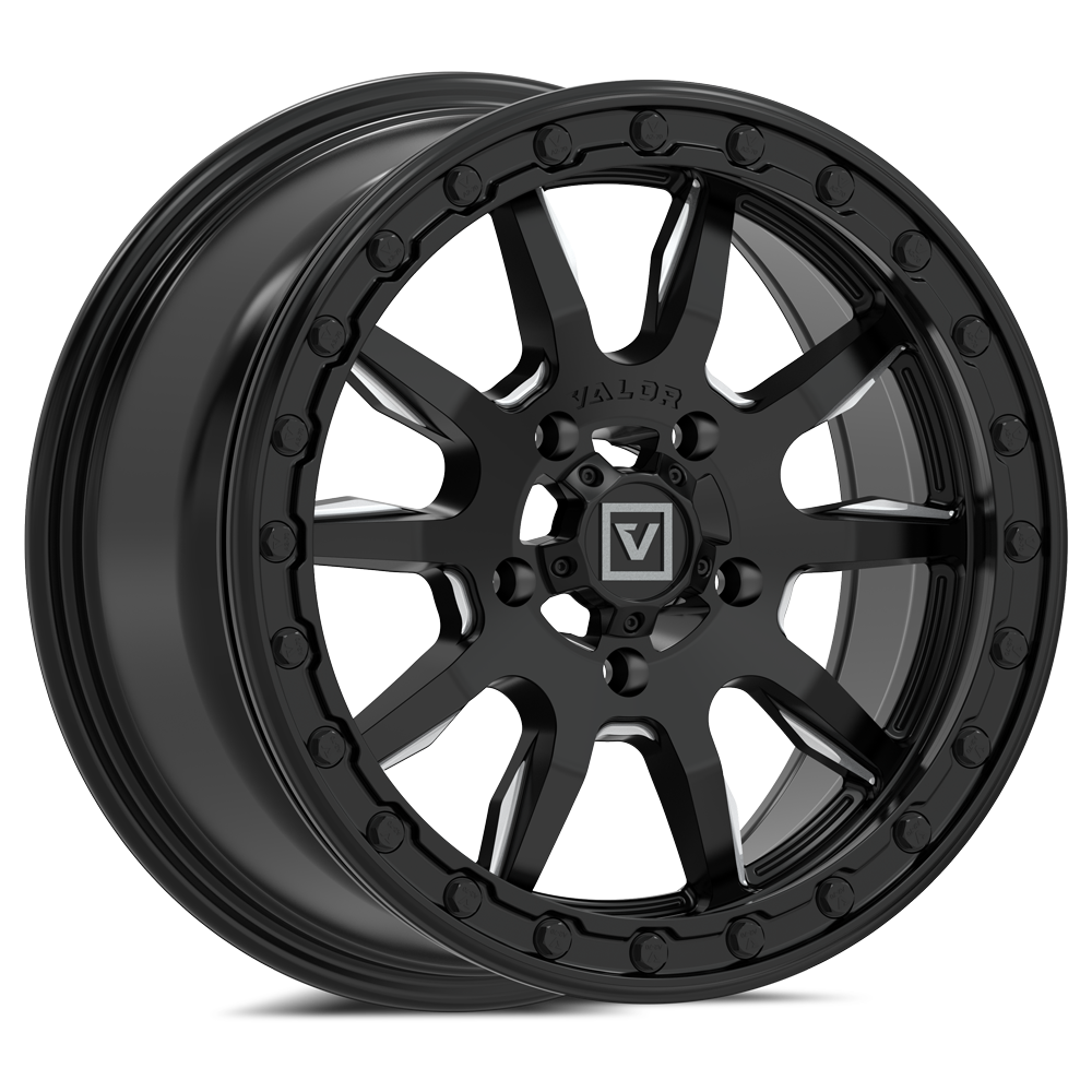 15x7 Valor Offroad V15 Milled Satin Black BEADLOCK UTV Wheel 5x4.5 (45mm)