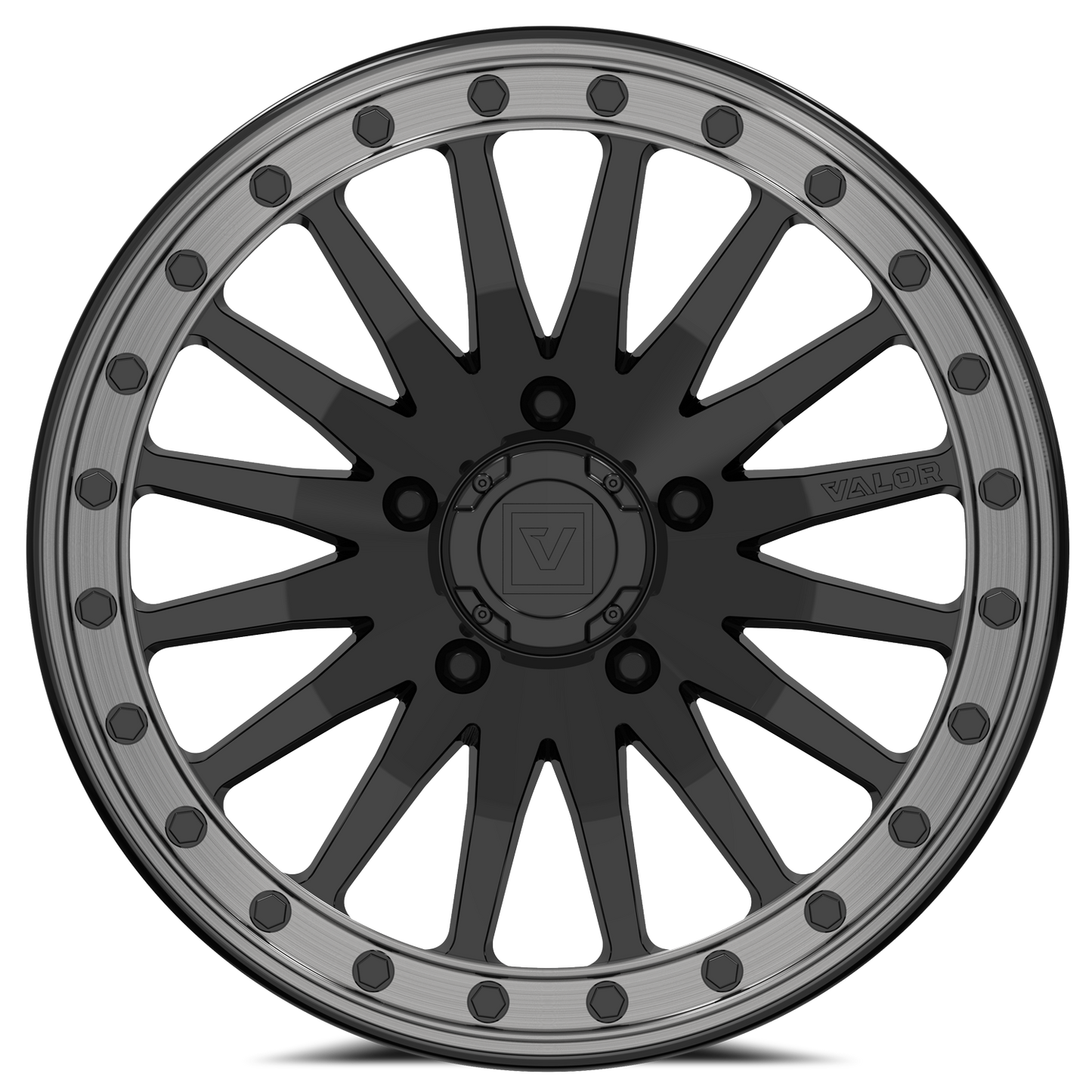 15x10 Valor Offroad V06 Gloss Black BEADLOCK UTV Wheel 5x4.5 (25mm)