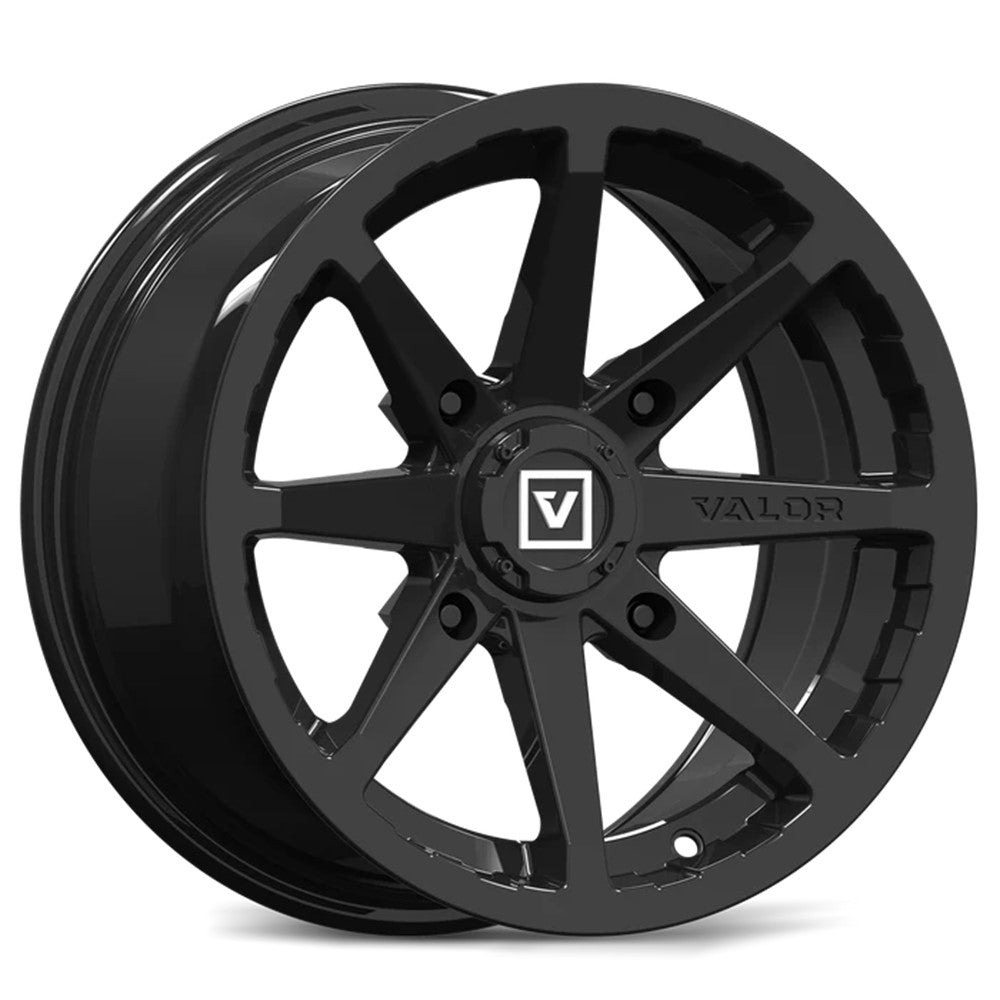 14x7 Valor Offroad V01 Full Painted Gloss Black UTV Wheel 4x137 (15mm)