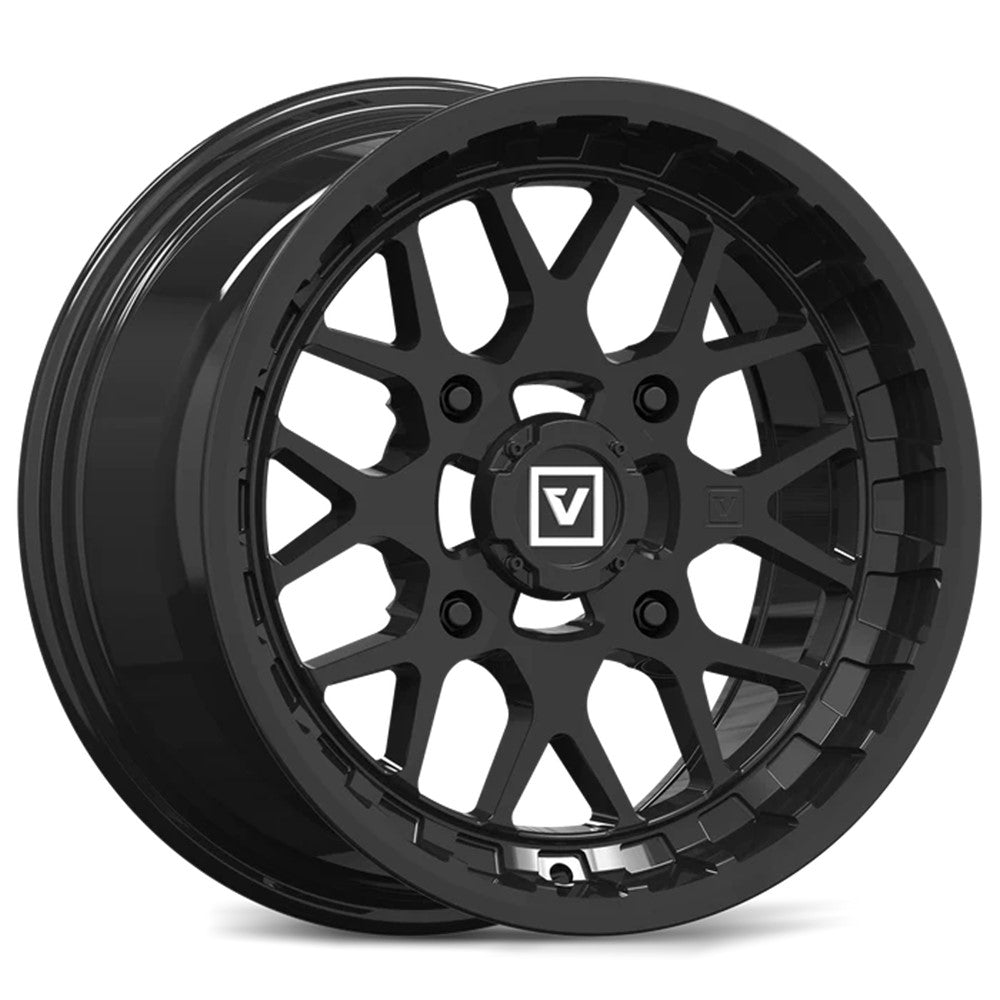 14x7 Valor Offroad V03 Full Painted Gloss Black UTV Wheel 4x110 (25mm)