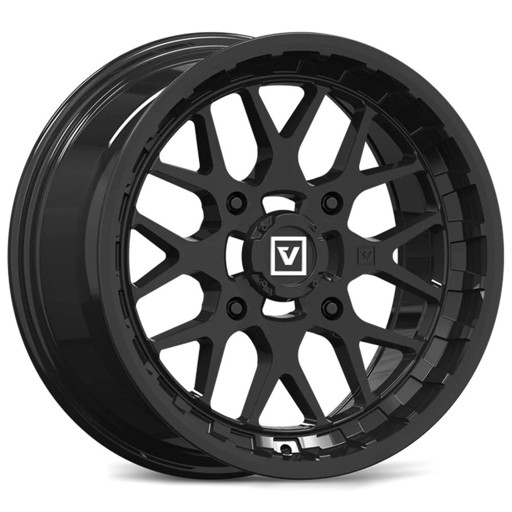 15x7 Valor Offroad V03 Full Painted Gloss Black UTV Wheel 4x137 (25mm)
