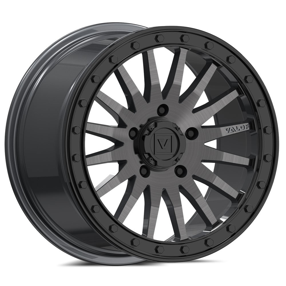 15x8 Valor Offroad V06 Full Painted Brushed Gunmetal UTV BEADLOCK Wheel 5x4.5 (40mm)