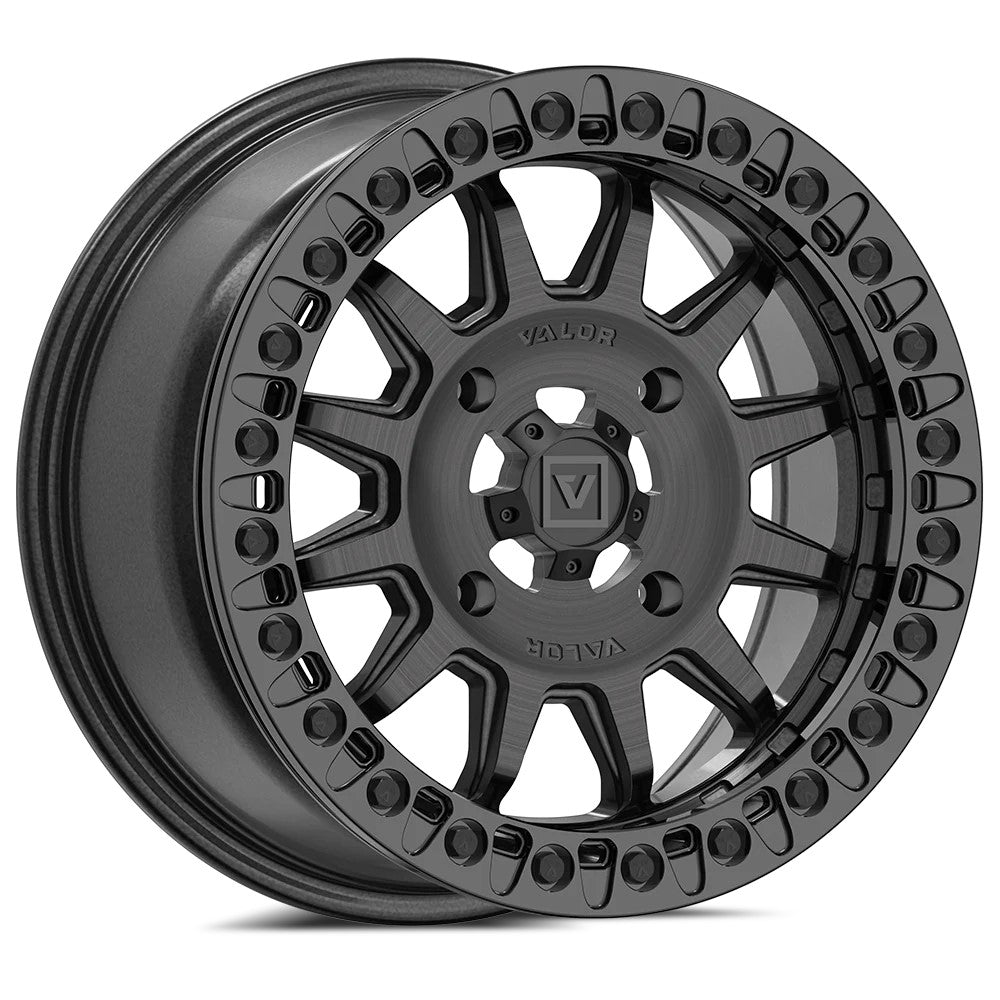 15x7 Valor Offroad V09 Brushed Charcoal UTV BEADLOCK Wheel 4x137 (40mm)