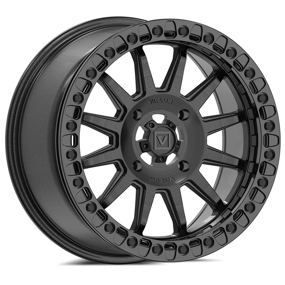 17x8 Valor Offroad V09 Brushed Charcoal UTV BEADLOCK Wheel 4x137 (40mm)