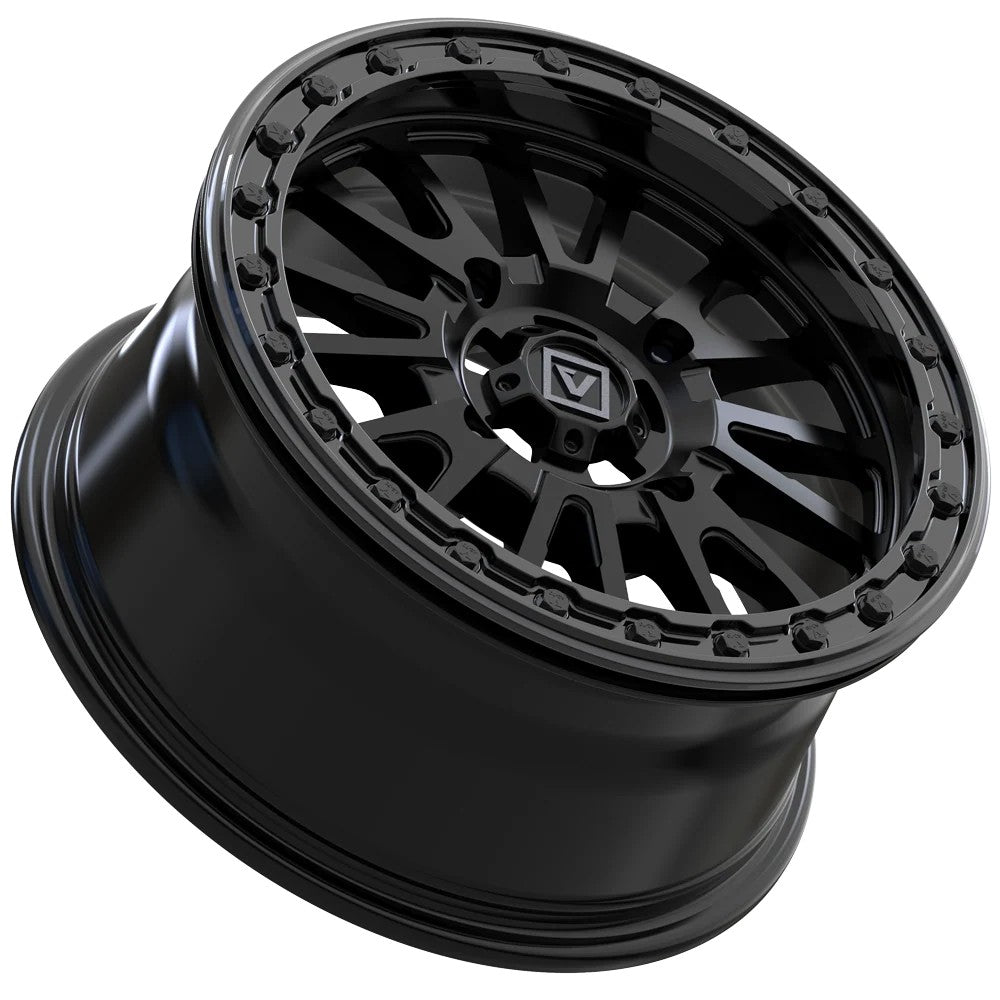 15x8 Valor Offroad V16 Satin Black UTV BEADLOCK Wheel 4x156 (-12mm)