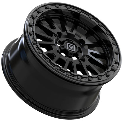 15x8 Valor Offroad V16 Satin Black UTV BEADLOCK Wheel 4x137 (-12mm)
