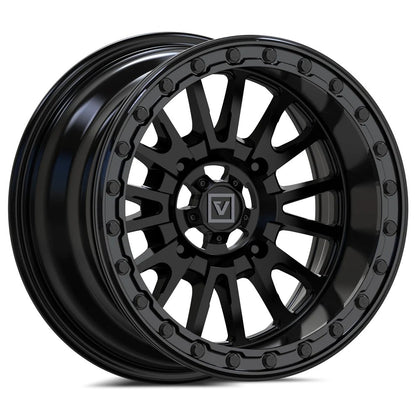 15x8 Valor Offroad V16 Satin Black UTV BEADLOCK Wheel 4x137 (-12mm)