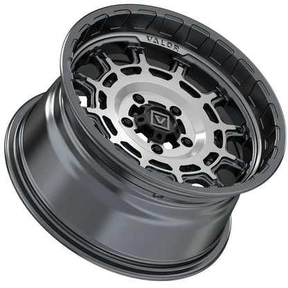 15x8 Valor Offroad V17 Brushed Gunmetal UTV Wheel 4x137 (10mm)