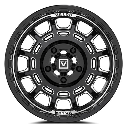 15x8 Valor Offroad V17 Gloss Black Milled UTV Wheel 5x4.5 (10mm)