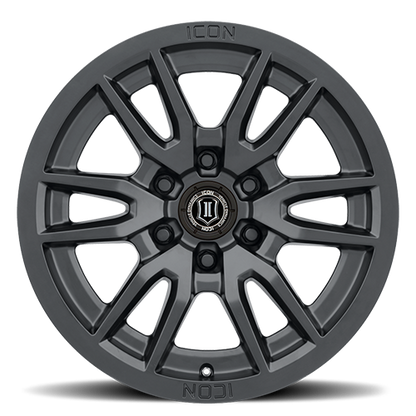 17x8.5 Icon Alloys Vector 6 Satin Black Wheel 6x5.5 (0mm)