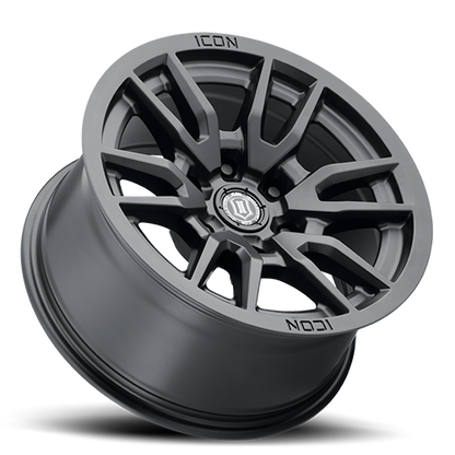 17x8.5 Icon Alloys Vector 6 Satin Black Wheel 6x5.5 (0mm)