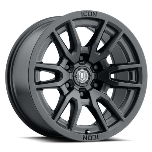 17x8.5 Icon Alloys Vector 6 Satin Black Wheel 6x5.5 (0mm)