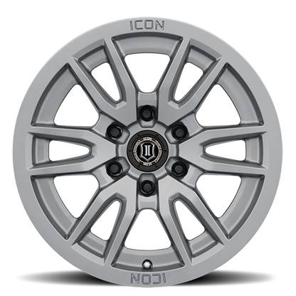 17x8.5 Icon Alloys Vector 6 Titanium Wheel 6x120 (0mm)