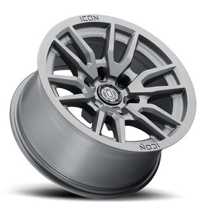 17x8.5 Icon Alloys Vector 6 Titanium Wheel 6x120 (0mm)