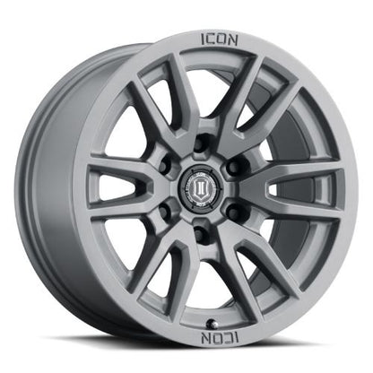 17x8.5 Icon Alloys Vector 6 Titanium Wheel 6x120 (0mm)