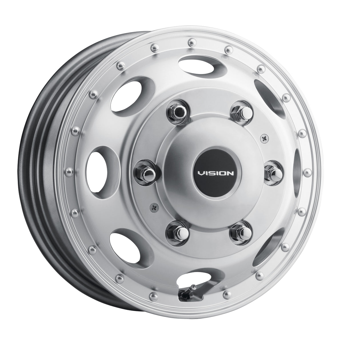 16x5.5 Vision 181 Hauler Dually Front Hyper Silver Wheel 6x205 (120mm)