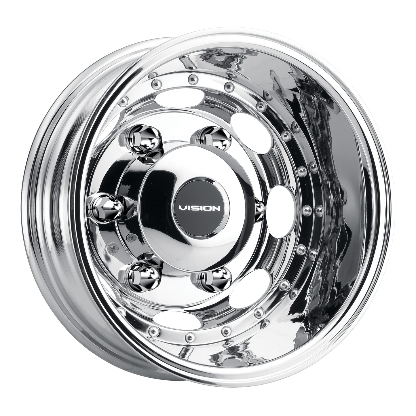 16x5.5 Vision 181 Hauler Dually Rear Polished Wheel 6x205 (-126.05mm)