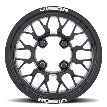 15x7 Vision 346 Storm Gloss Black Milled Spoke FORGED UTV Wheel 4x137 (38mm)