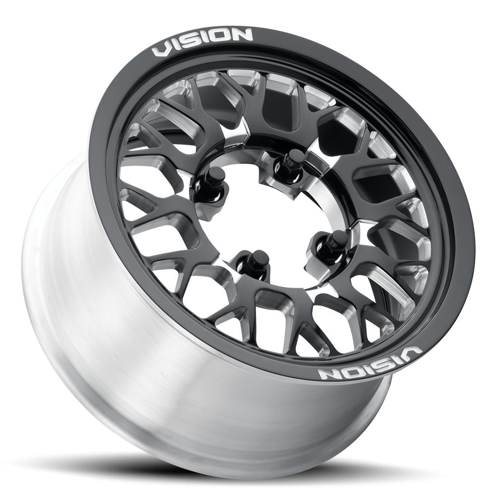 15x6 Vision 346 Storm Gloss Black Milled Spoke FORGED UTV Wheel 5x4.5 (50.6mm)