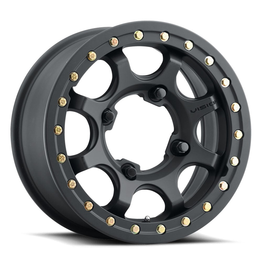 15x7 Vision ATV/UTV 351 Flow Satin Black UTV BEADLOCK Wheel 4x137 (13mm)