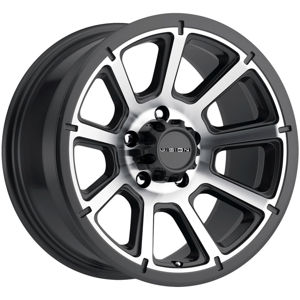 15x6 Vision ATV/UTV 353 Turbine UTV Gloss Black Machined Face Wheel 5x4.5 (0mm)