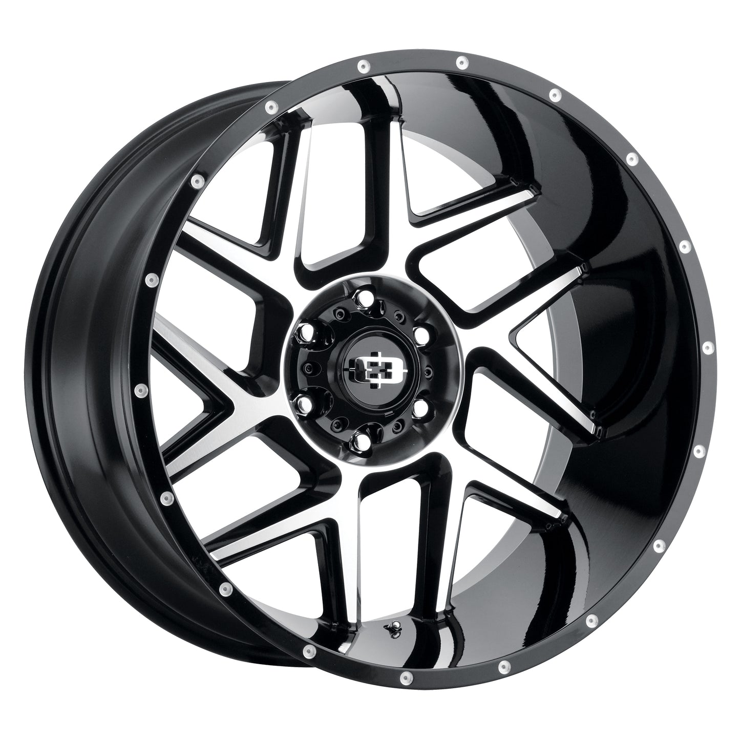 20x10 Vision 360 Silver Gloss Black Machined Face Wheel 5x5 (-25mm)