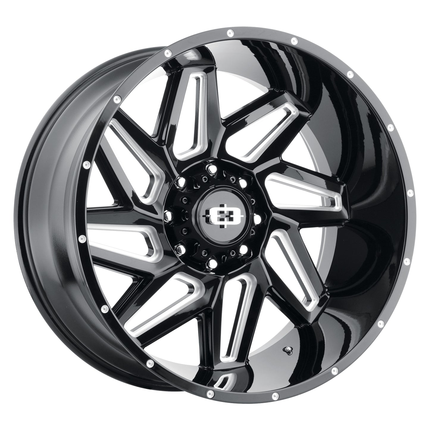 20x10 Vision 361 Spyder Gloss Black Milled Spoke Wheel 5x5.5 (-25mm)