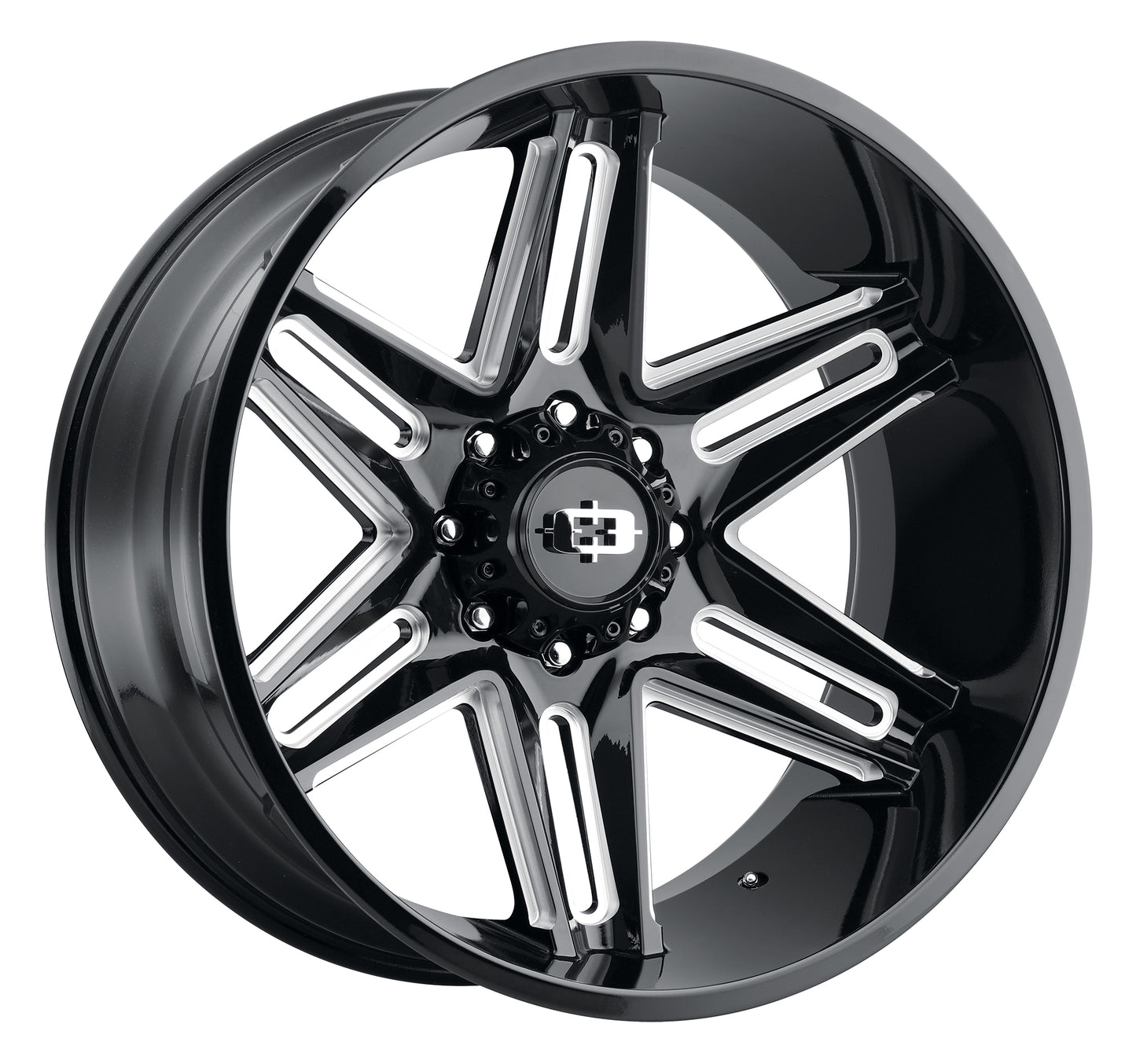 22x12 Vision 363 Razor Gloss Black Milled Spoke Wheel 6x5.5 (-51mm)