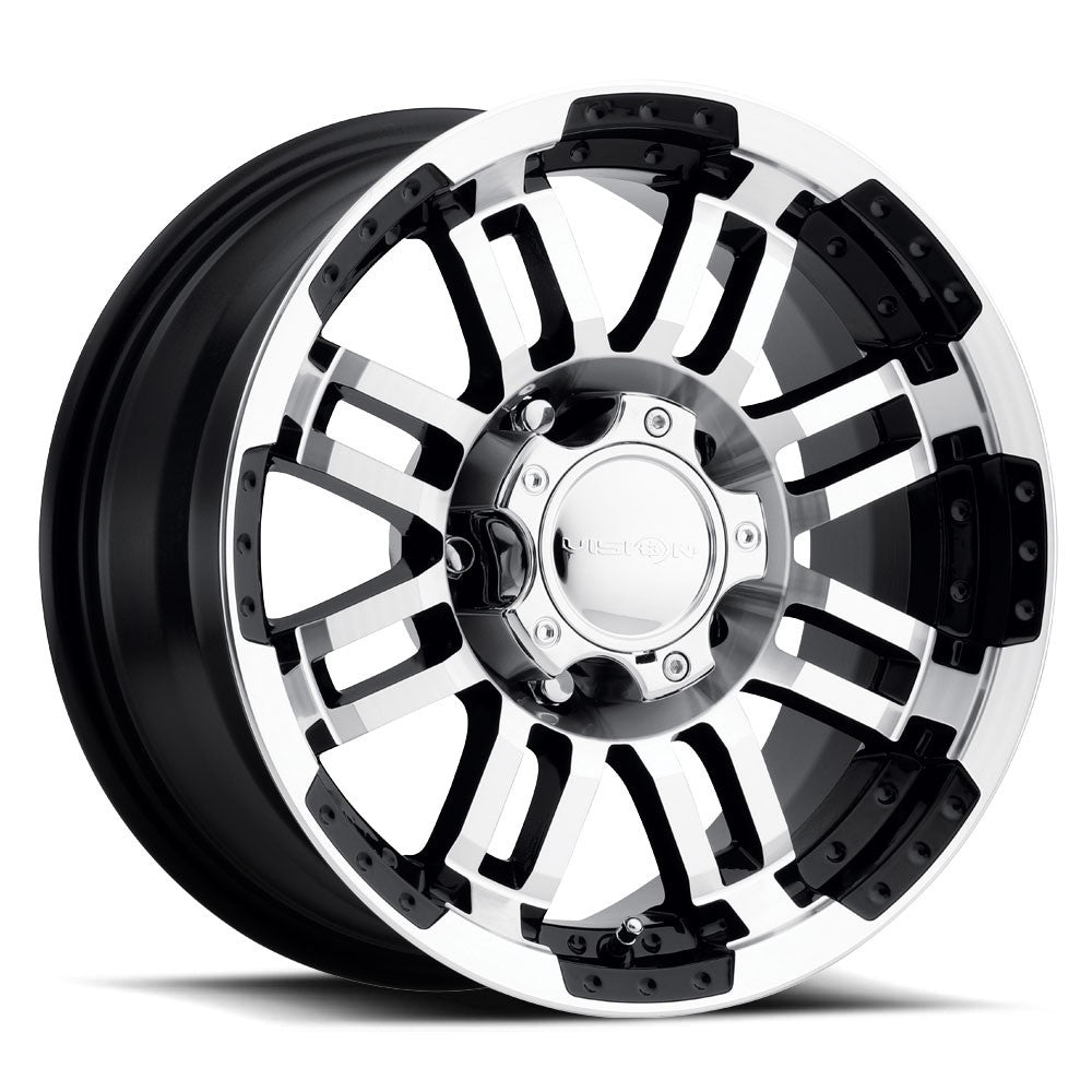 16x6 Vision 375 Warrior Gloss Black Machined Face Wheel 6x5.5 (0mm)