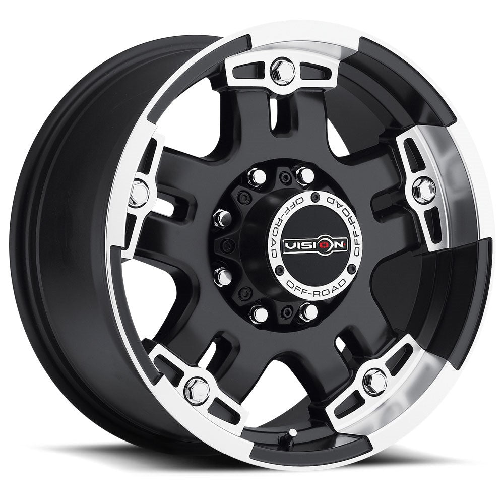 22x9.5 Vision 394 Warlord Matte Black Machined Face Wheel 8x180 (18mm)
