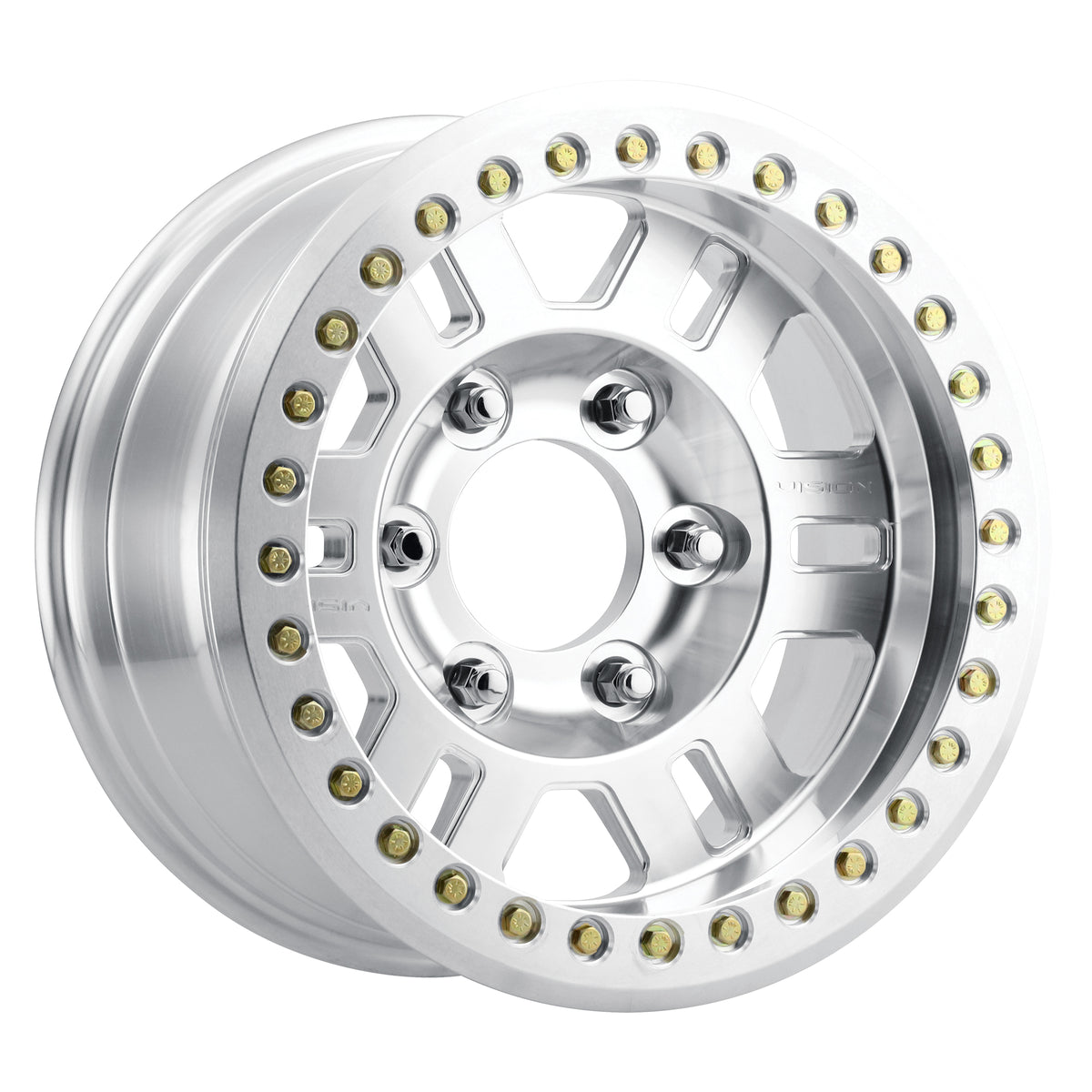 17x9.5 Vision 398 Manx Competition BEADLOCK Machined Wheel 5x5.5 (-44mm)
